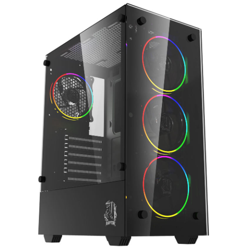 Gabinete Raptor Sentinel 4 Fan Rgb Negro Mid Tower